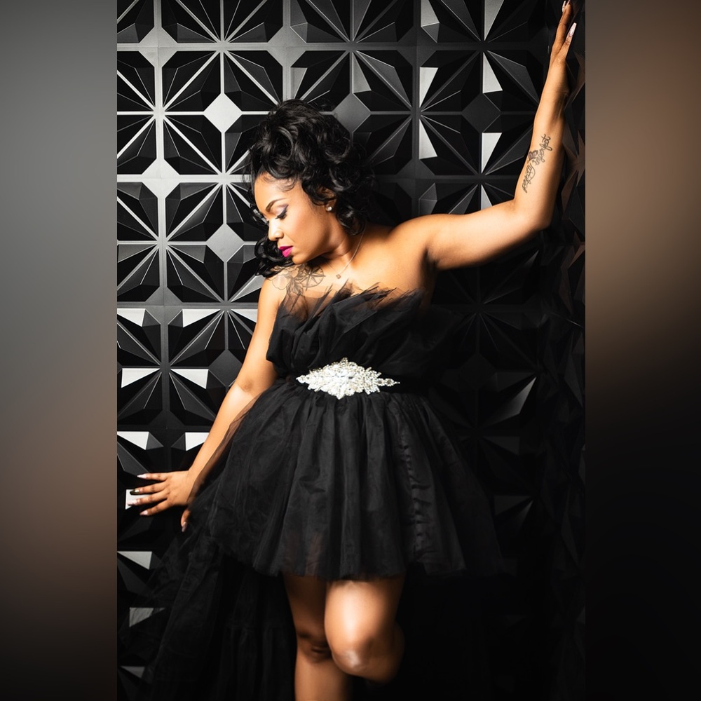 Hi low tulle gown. Worn once for photo shoot.